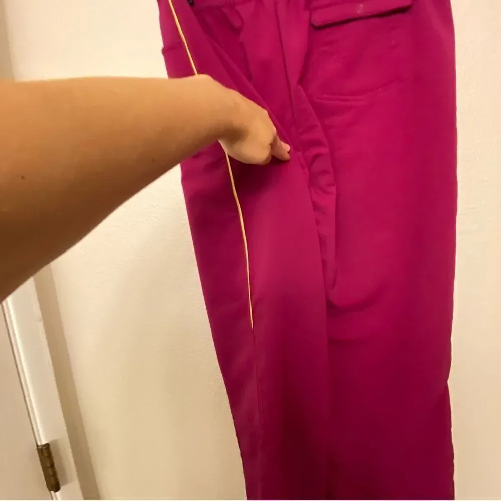 Nike womans hot pink Tech Marching Band Pants hot pink yellow pinstripe M 8-10